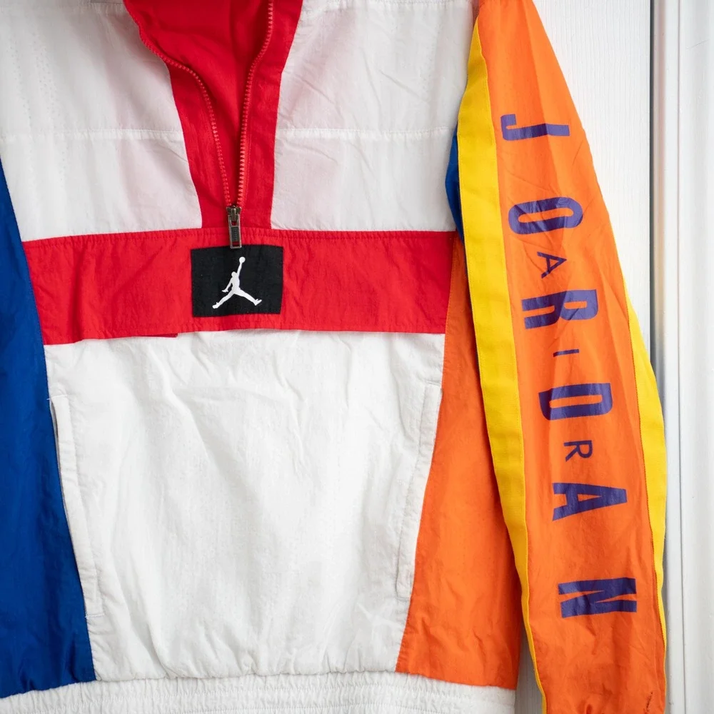 Jordan Jacket Mens M Multi Colorblock Windbreaker Y2K 90s Style Urban Streetwear